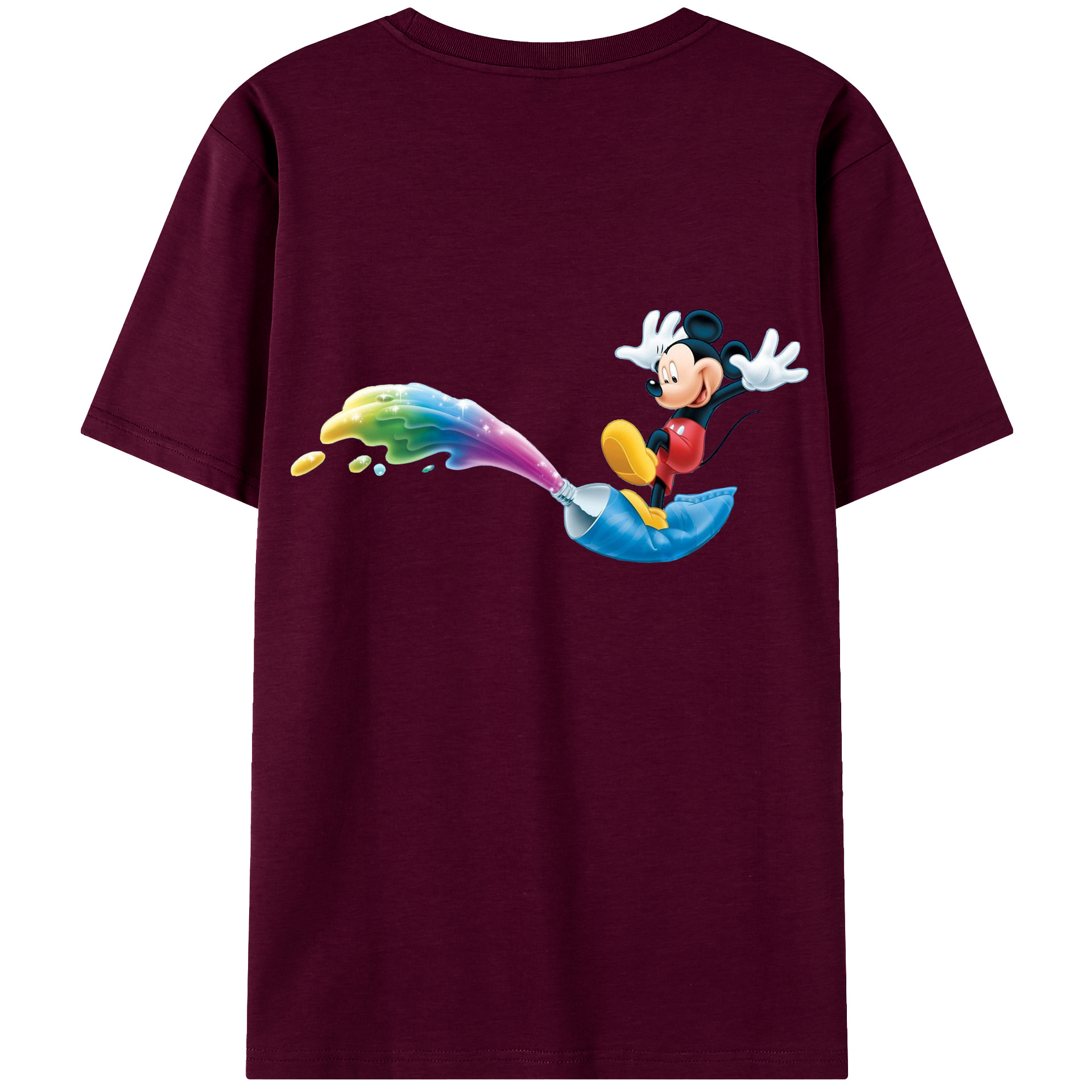 （画像用） ミッキーマウス Mickey Mouse レディース半袖Tシャツ(バックプリント)